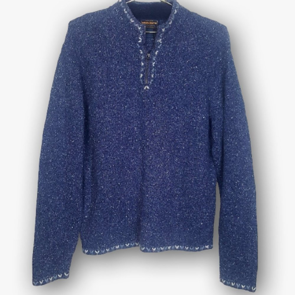 Woolrich Blue Half Zip Large Blue Sweater